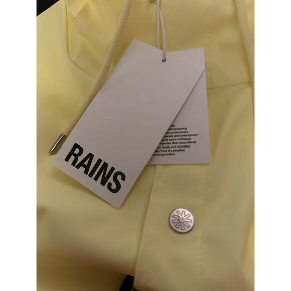 Rains Waterproof Longline Jacket, In Straw Color, Size XL, NWT, Unisex - Picture 10 of 12